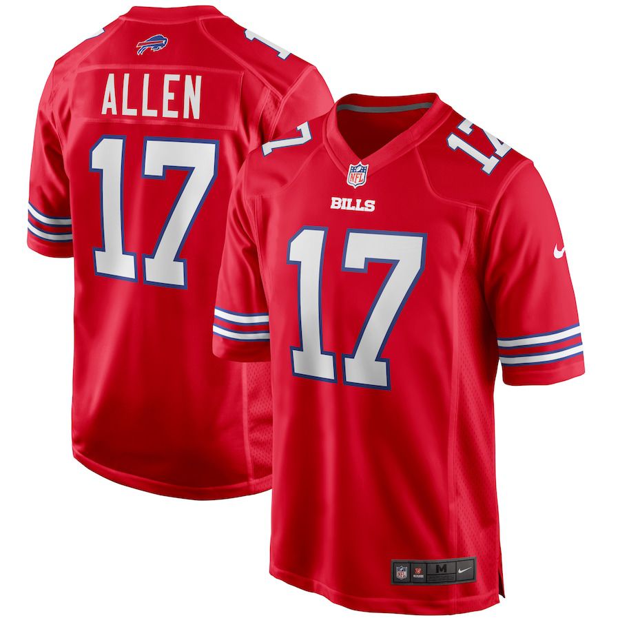 Men Buffalo Bills 17 Josh Allen Nike Red Alternate Game Player NFL Jersey